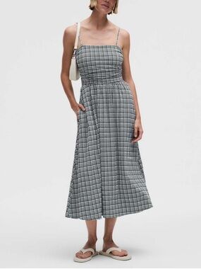 🆕 Lululemon Seersucker Midi Dress • White / Black • Sz S